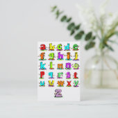 アルファベットのフラッシュカード 名刺 (スタンド正面)