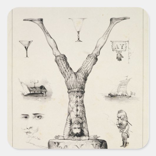 アルファベットのプライマーからの文字Y スクエアシール (正面)