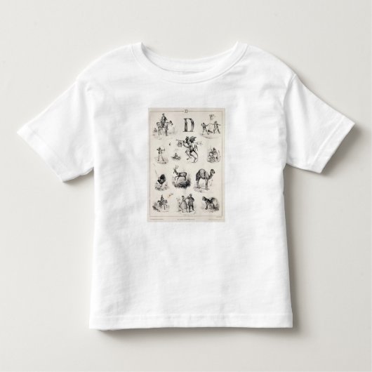 アルファベットのプライマーからのD、1832年に文字を入れて下さい トドラーTシャツ (正面)