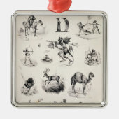 アルファベットのプライマーからのD、1832年に文字を入れて下さい メタルオーナメント (正面)