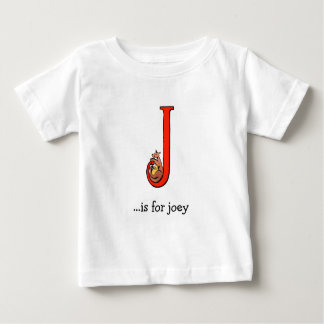 アルファベットのベビーのTシャツ: JはJoeyのためです ベビーTシャツ