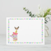 アルファベットのボーダー幼稚園か就学前のGraduati 案内状 (スタンド正面)