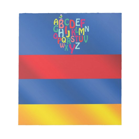 アルファベットのメモ帳 ノートパッド (正面)