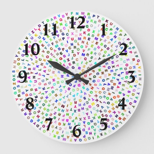 アルファベットの円 ラージ壁時計 (正面)