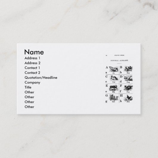 アルファベットの名刺 名刺 (正面)
