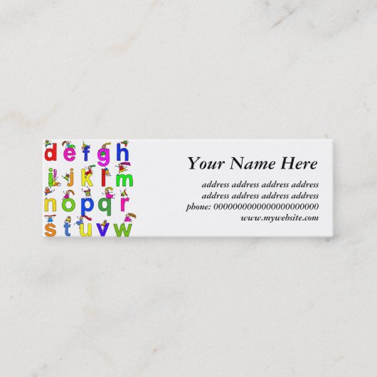 アルファベットの子供 スキニー名刺 (正面)