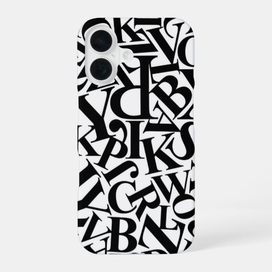 アルファベットの文字 iPhone 16ケース (裏面)