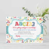 アルファベットの男の赤ちゃんのシャワー 招待状 (スタンド正面)