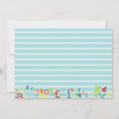 アルファベットの男の赤ちゃんのシャワー 招待状 (裏面)