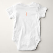アルファベットの破片の赤ちゃん服「J」 ベビーボディスーツ (裏面)