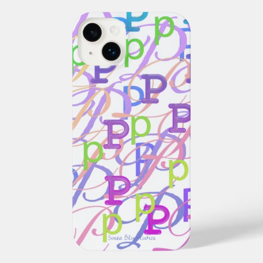 アルファベットの紙吹雪 iPhoneケース「P」 iPhoneケース (裏面)