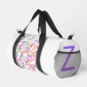 アルファベットの紙吹雪「Z」 ダッフルバッグ (右コーナー)