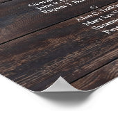 アルファベットの素朴な木の緑の座席表 ポスター (角)