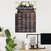 アルファベットの素朴な木の緑の座席表 ポスター (ホームオフィス)