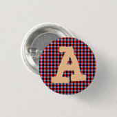 アルファベットの赤い青はボタンを妨げます 缶バッジ (正面&裏面)