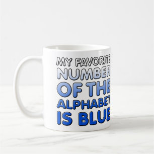 アルファベットの青い数字 楽しいマグカップ コーヒーマグカップ