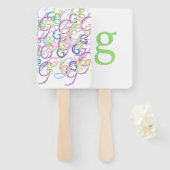 アルファベットの飾り「G」 ハンドファン (正面&裏面)