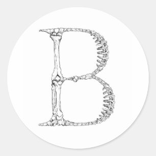 アルファベットの骨の手紙B ラウンドシール