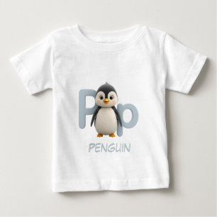 アルファベットのP ペンギン 教育 キッズ Tシャツ アッパー