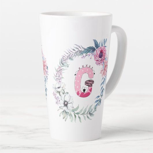 アルファベットの「G」 カフェラテマグ (右アングル)