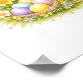 アルファベットのD ゴールド スプリング ネイチャー モノグラム ブルーバード ポスター (角)