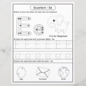 アルファベットのEを学ぼう！Eの綴り方をマスターしよう！ホームスクーリング支援ツール 小学校の先生向 (正面)