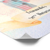 アルファベットのF 赤ちゃん象の女の子の寝室 ポスター (角)