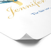 アルファベットのJ、赤ちゃんの女の子の壁飾り ポスター (角)