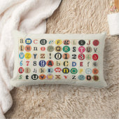 アルファベットのLumbarの枕 ランバークッション (ブランケット)