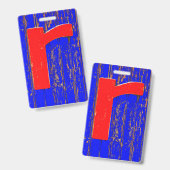 アルファベットのR バッジ (正面＆裏面)