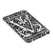 アルファベットのV 中世のモノグラム アール・ヌーヴォー マグネット (右側)