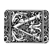 アルファベットのV 中世のモノグラム アール・ヌーヴォー マグネット (横)