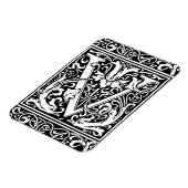 アルファベットのV 中世のモノグラム アール・ヌーヴォー マグネット (左側)