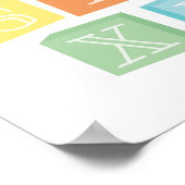 アルファベットは子どもの芸術をブロックモダン ポスター (角)