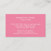 アルファベットよくはしゃぐ代替先生名刺 名刺 (裏面)