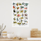 アルファベットを使った動物 ポスター (キッチン)