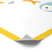 アルファベットを学ぼう | かわいいオレンジイエローの動物アルファベット ポスター (角)