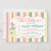 アルファベットアニマルベビーシャワー招待状 招待状 (正面)