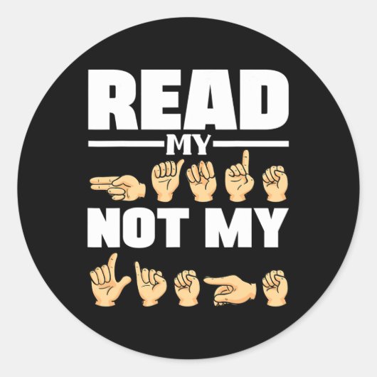 アルファベットアメリカンシンランゲージAsl先生引用文 ラウンドシール (正面)