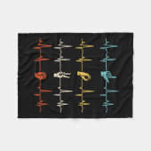 アルファベットアメリカンシン語Asl先生Heartb フリースブランケット (正面(横))