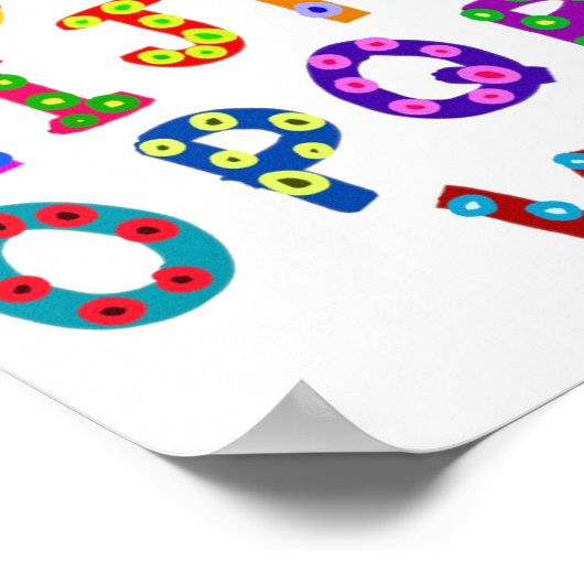 アルファベットアートカラフルタイポグラフィモダンキッズデコール ポスター (角)