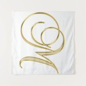 アルファベットイニシャルの背景 タペストリー (正面(横))