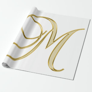 アルファベットイニシャルの背景 ラッピングペーパー