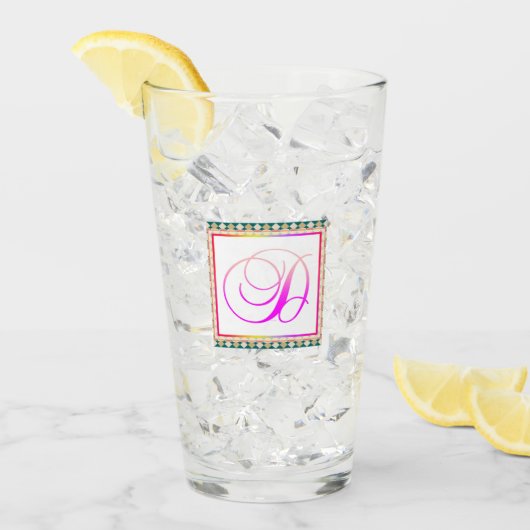 アルファベットイニシャルDモノグラム タンブラーグラス (アイス正面)