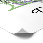 アルファベットエレガント文字Dラベンダーユーカリ ポスター (角)