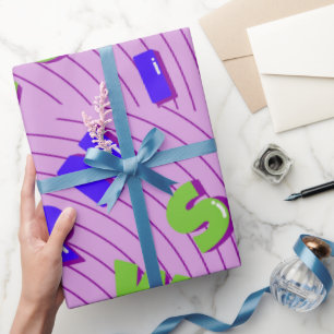 アルファベットカラフルおもしろいラッピング紙 ラッピングペーパー