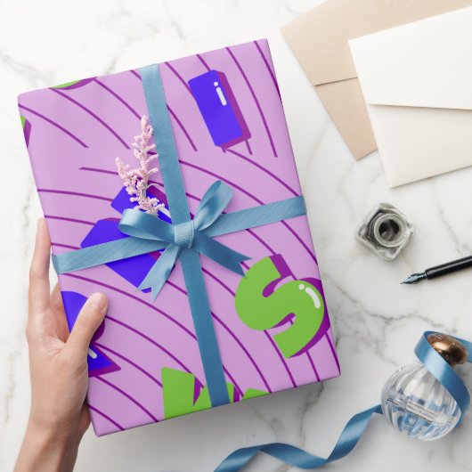 アルファベットカラフルおもしろいラッピング紙 ラッピングペーパー (ギフト)