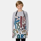 アルファベットカラフルオールオーバープリントエプロン エプロン (着用した状態)