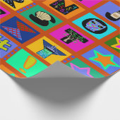 アルファベットカラフルギフトラッピング紙 – 赤い青 ラッピングペーパー (角)