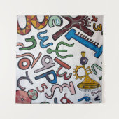 アルファベットカラフルタペストリー タペストリー (正面(横))